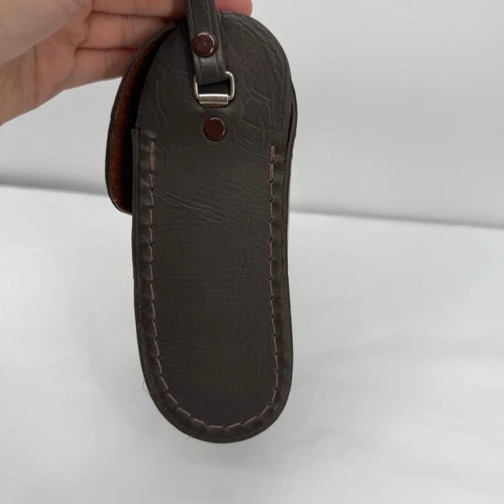 Jason Binocular Camera Case Vintage Brown Faux Leather Hard Shell Travel Bag